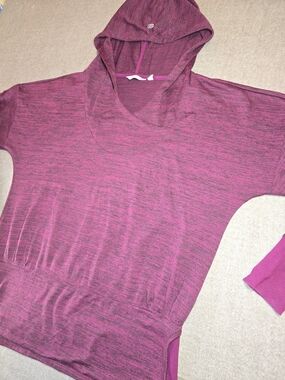 Athleta Heathered Berry Hooded Sweatshirt